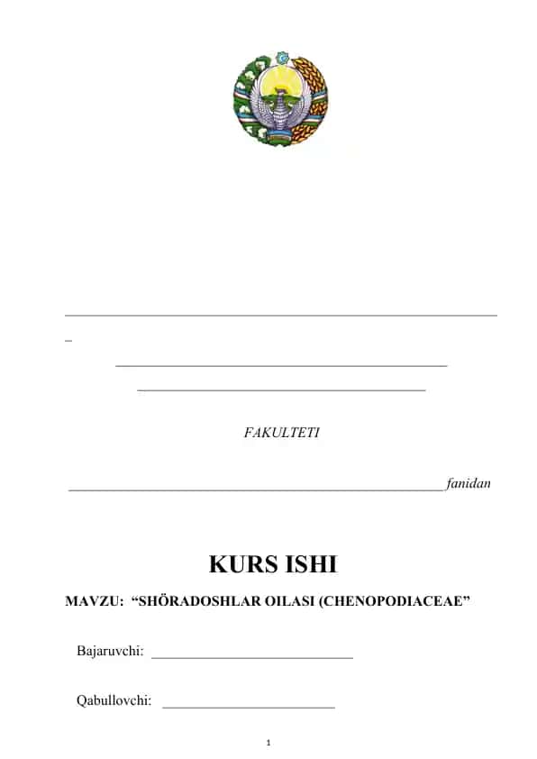 SHO’RADOSHLAR OILASI
