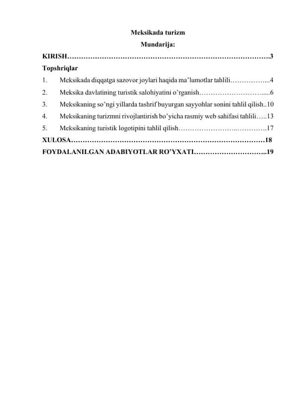 Meksikada turizm