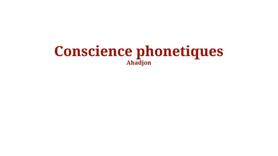 Conscience phonetiques