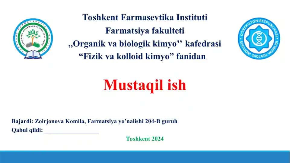5. Kuchli elektrolitlar uchun Debay va Xyukkel nazariyasi. Taqdimot 12 bet