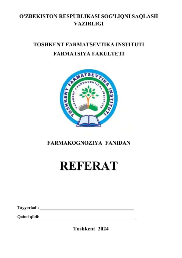 Oshlovchi moddalarni olishda vatan olimlarining tutgan o’rni. Oddiy chernika va ilonsimon toron o’simliklari. Referat 9 bet.