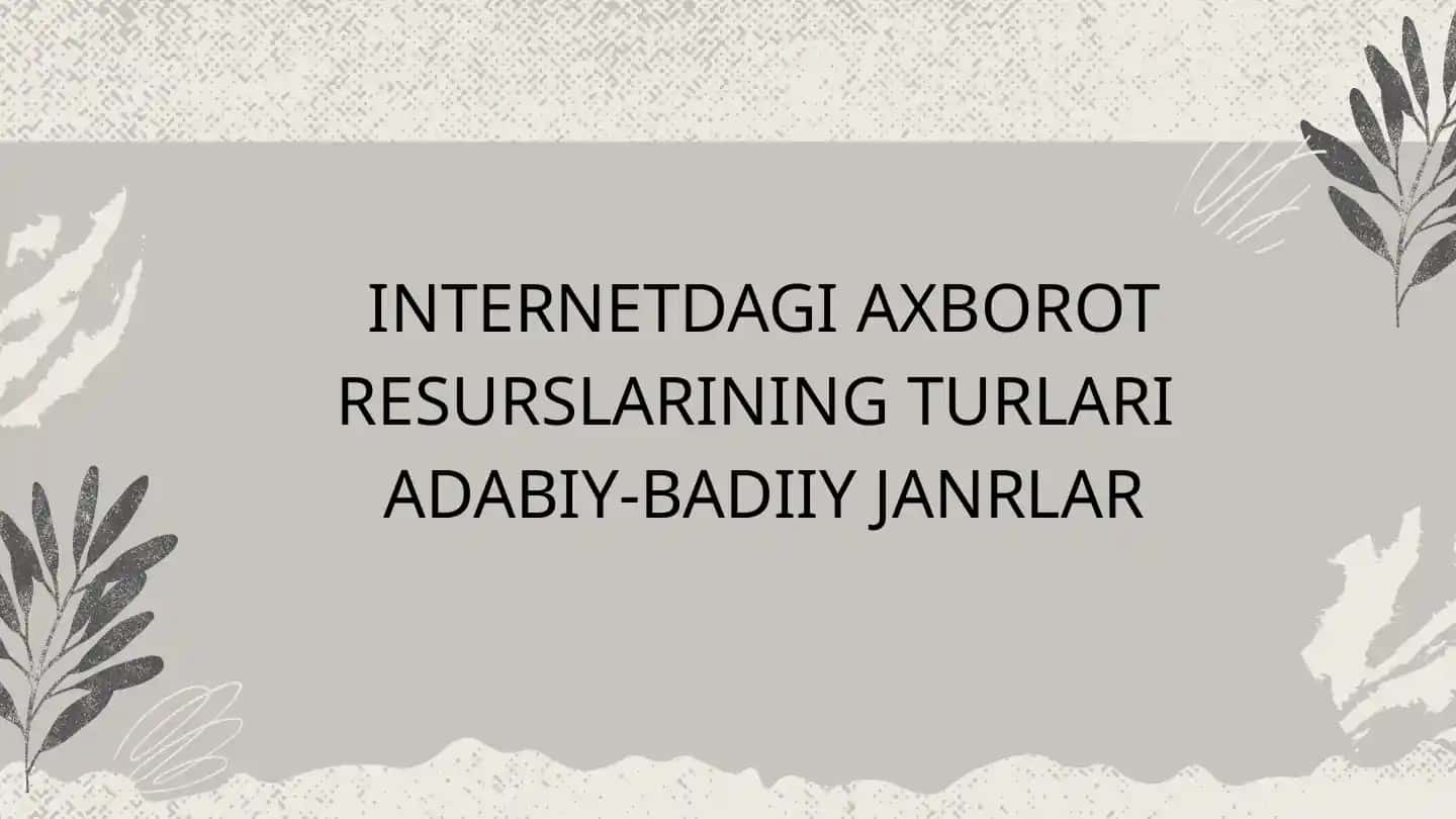 Internetdagi axborot resurslarining turlari