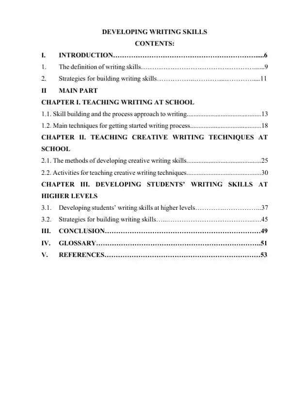 Developing Writing Skills