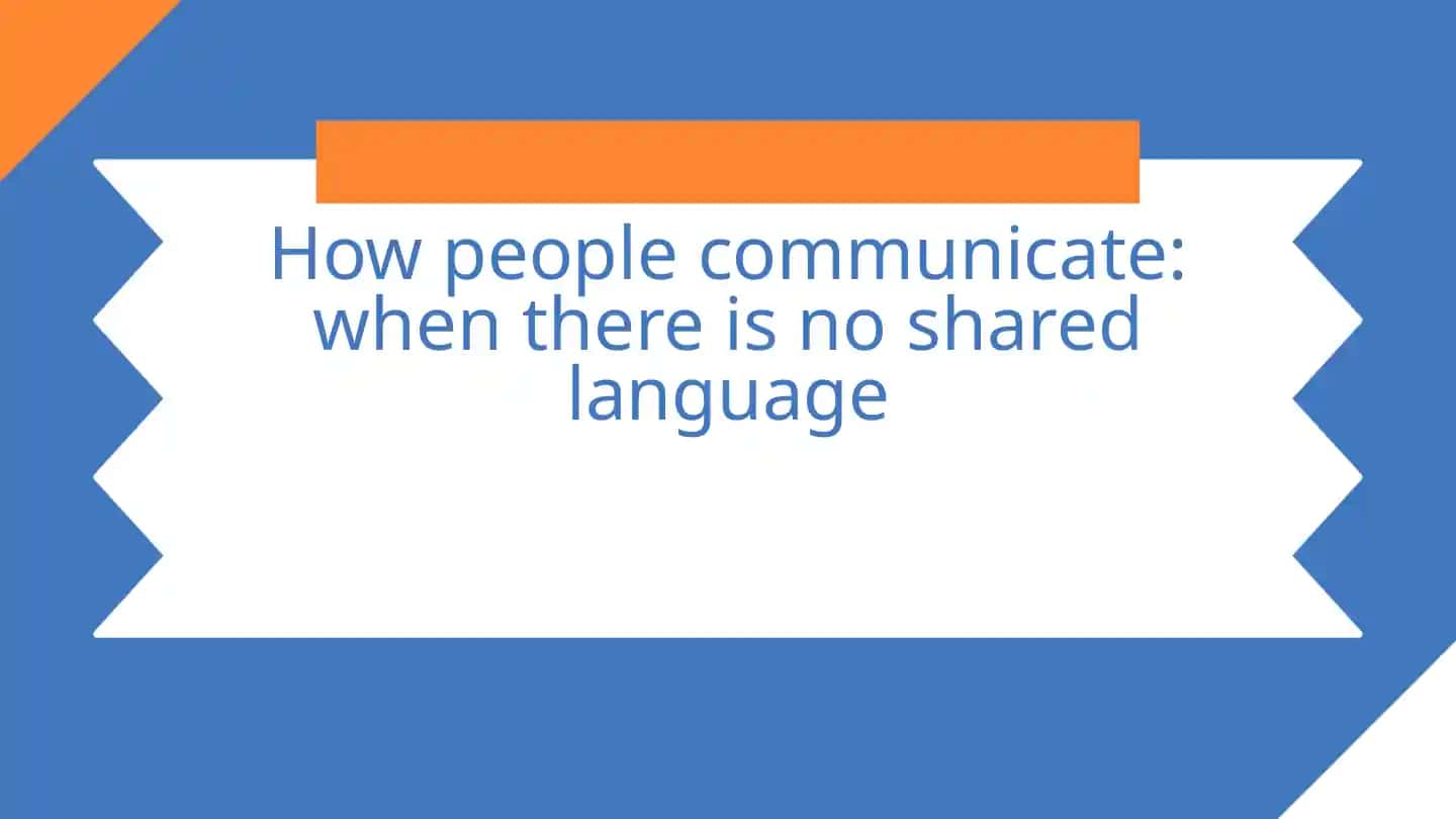 How People Communicate When There is No Shared Language
