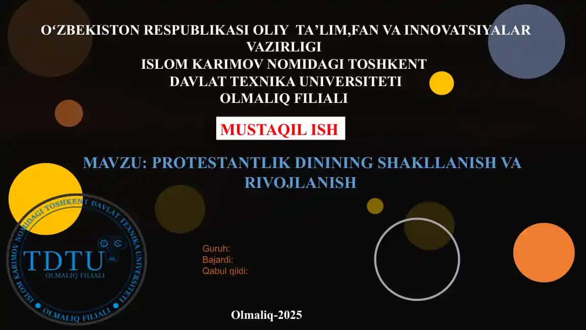 Protestantlik dinining shakllanish va rivojlanishi