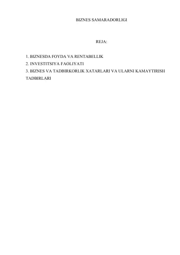 BIZNES SAMARADORLIGI