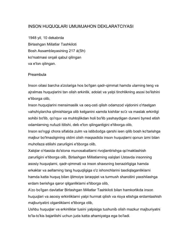 Inson huquqlari umumjahon deklaratsiyasi