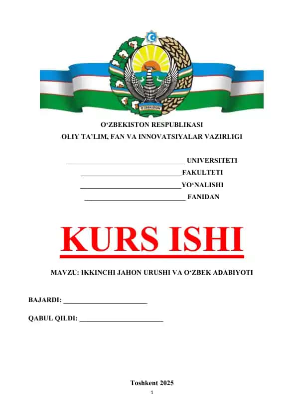 Ikkinchi jahon urushi va O‘zbek adabiyoti