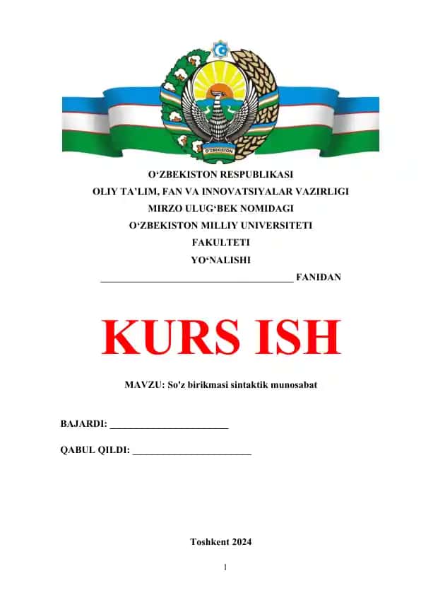 So'z birikmasi sintaktik munosabat