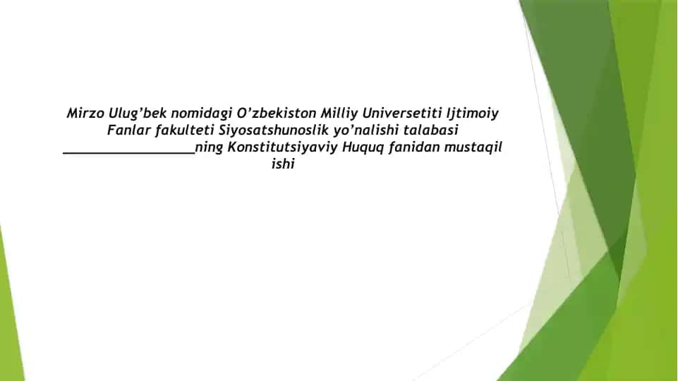 Konstitutsiyaviy huquq taqdimot