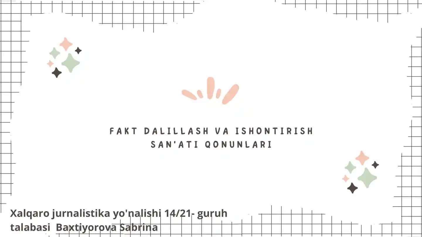 Fakt-dalillash va Ishonitirish san'ati qonunlari