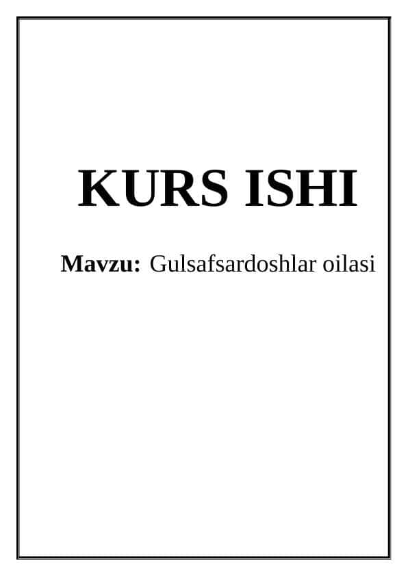 Gulsafsardoshlar oilasi