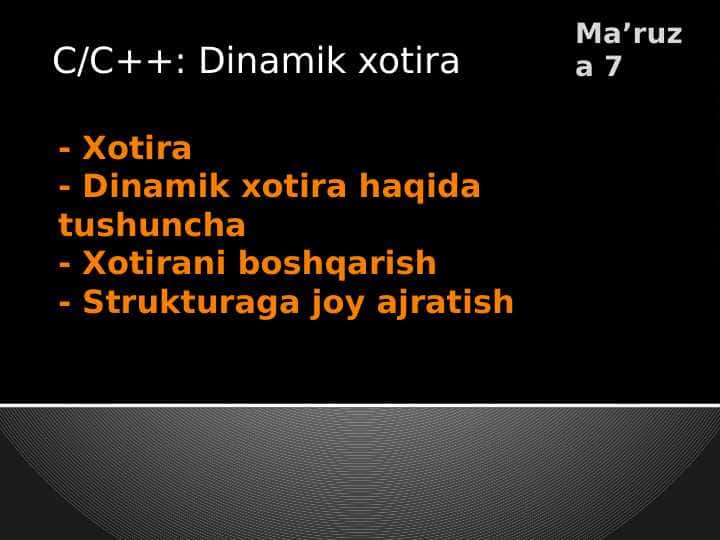 C/C++: Dinamik xotira