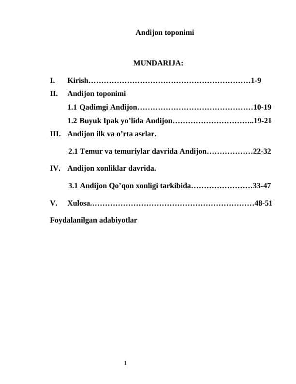 Andijon toponimi