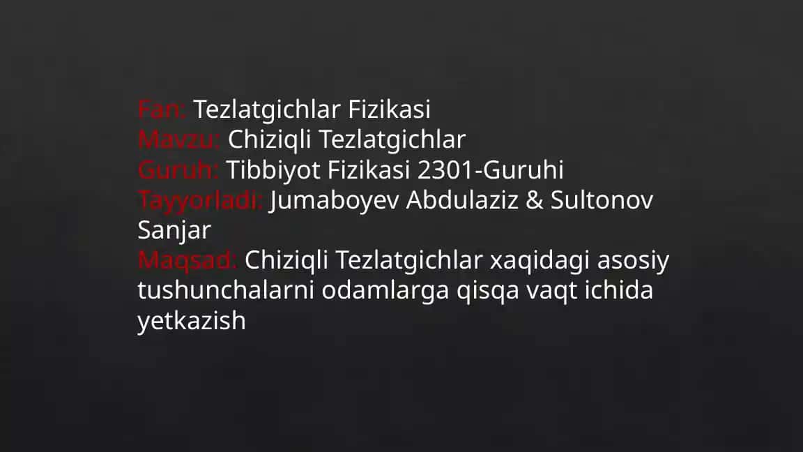 Chiziqli tezlatkichlar