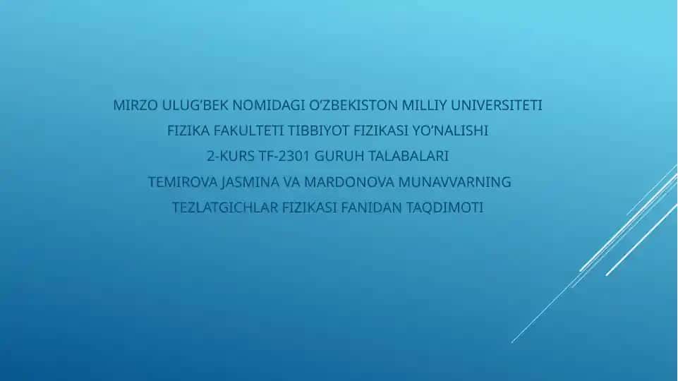 KASKADLI GENERATORLAR TUZILISHI VA ISHLASH PRINSIPLARI
