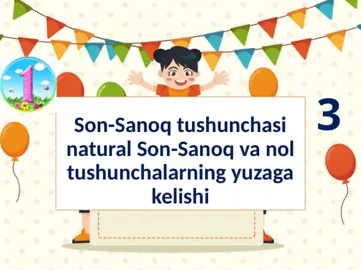 Son-Sanoq tushunchasi va natural sonlar