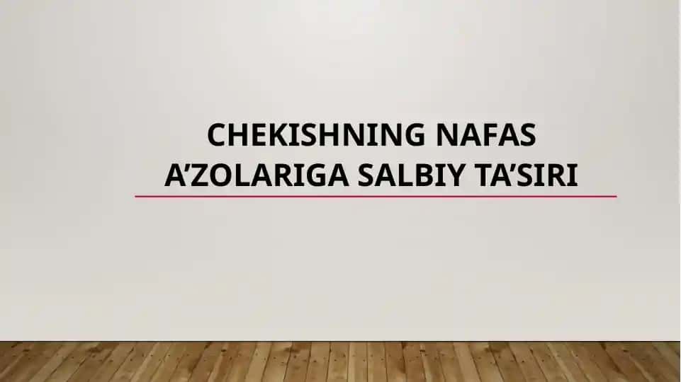 Chekishning nafas a'zolariga salbiy ta'siri