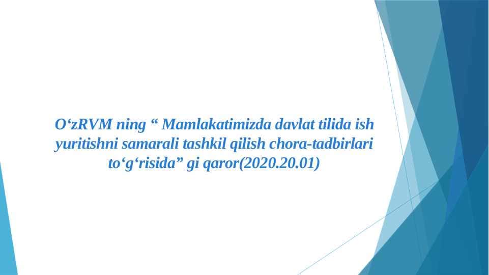 Davlat tilida ish yuritish