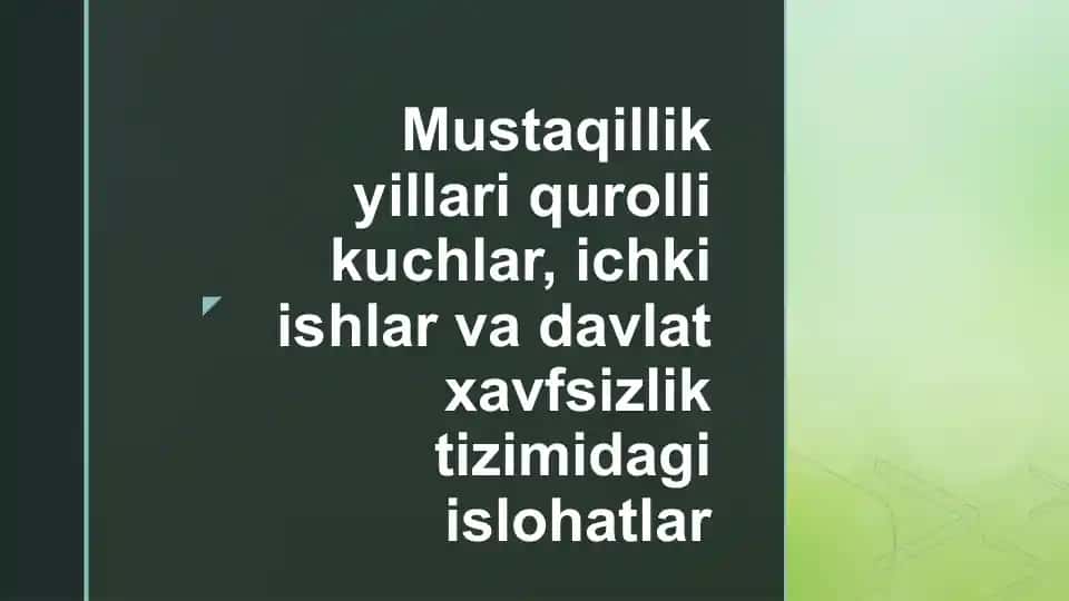 Oʻzbekiston Respublikasi Qurolli kuchlarining Mustaqillik yillari