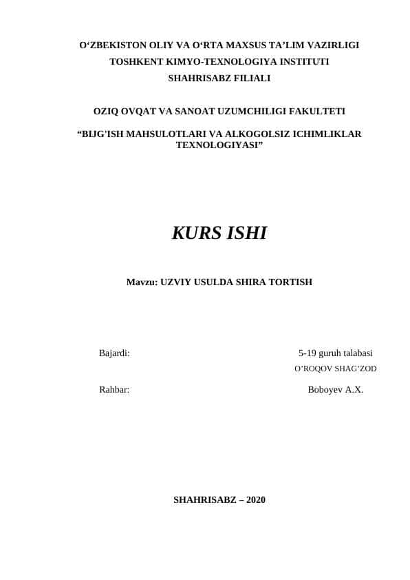 UZVIY USULDA SHIRA TORTISH