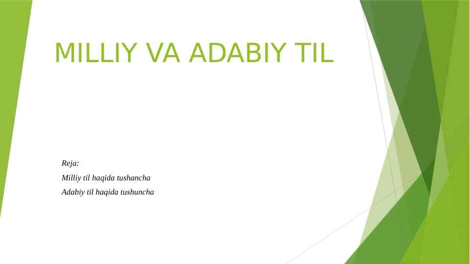 MILLIY VA ADABIY TIL HAQIDA TUSHUNCHA