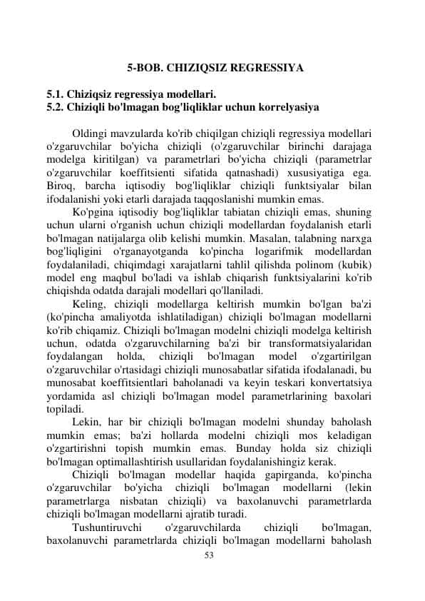 Chiziqsiz regressiya