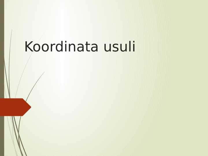 Koordinata usuli