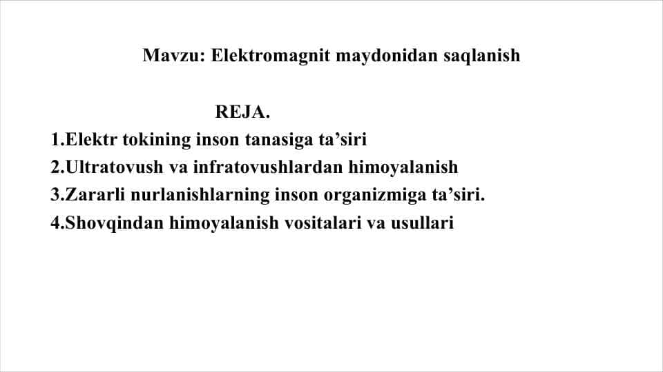 Elektromagnit maydonidan saqlanish
