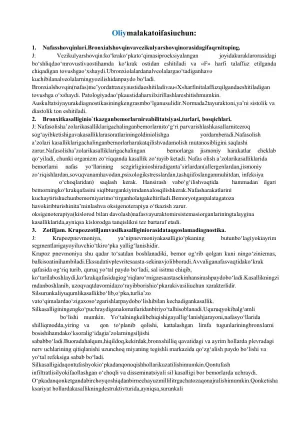 AGROS MED oliy toifa uchun javoblar ОЛИЙ ТОИФА УЧУН ЖАВОБЛАР JAMLANMA