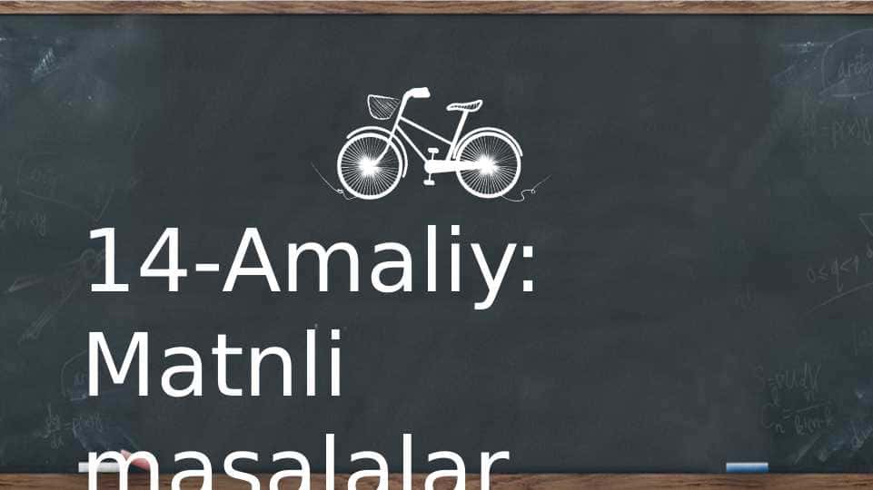 Matnli masalalar yechish