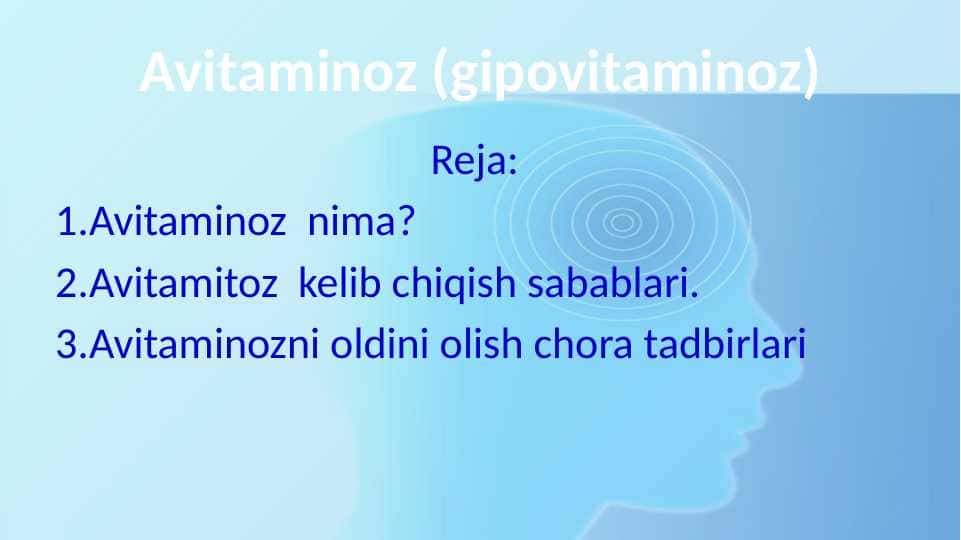 Avitaminoz (gipovitaminoz)