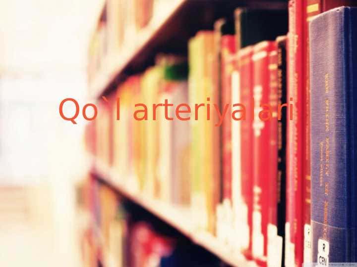 Qo`l arteriyalari anatomiyasi