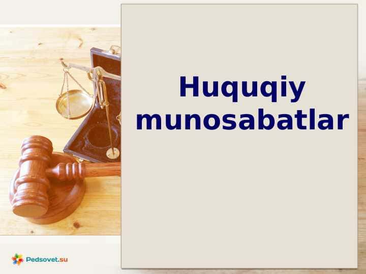 Huquqiy munosabatlar
