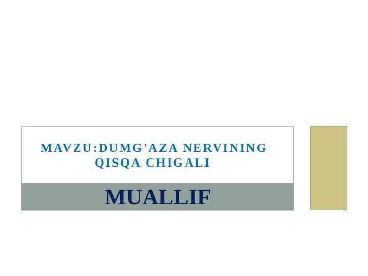 Dumg'aza nervining qisqa chigali