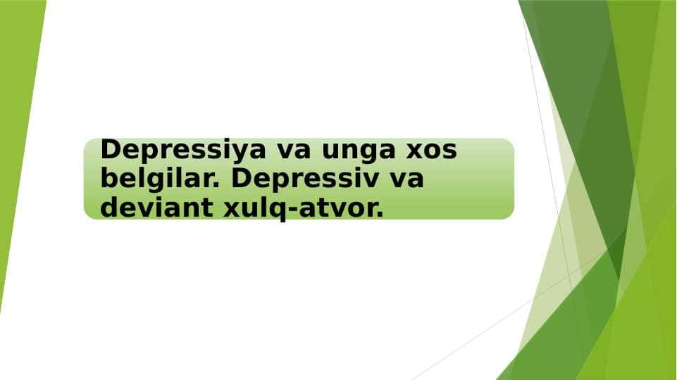 Depressiya