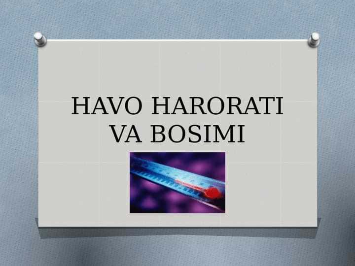 HAVO HARORATI VA BOSIMI