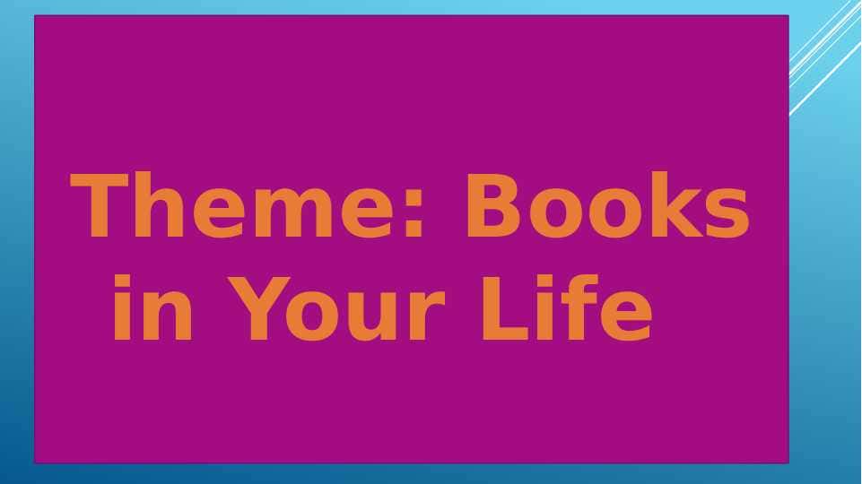 Books in Your Life