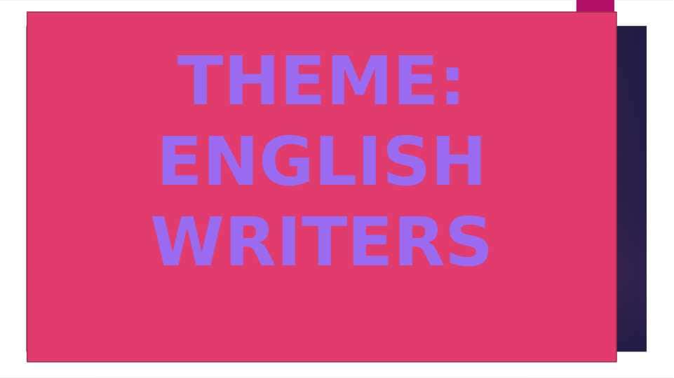 English writers