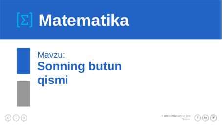 Sonning butun qismi.