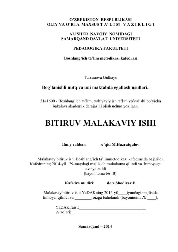 Bog’lanishli nutq va uni maktabda egallash usullari