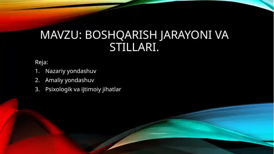 Boshqarish jarayonlari