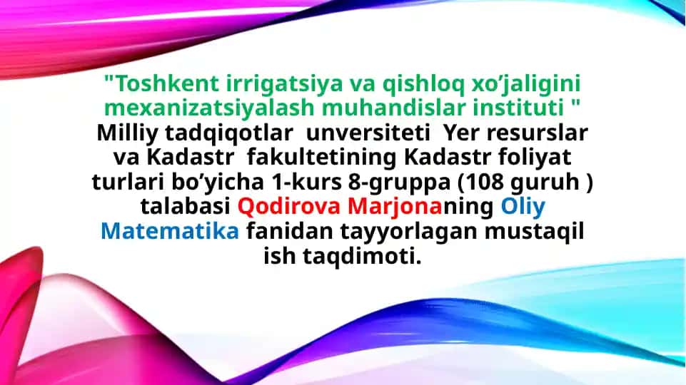 Xosmas integrallarning yaqinlashish alomatlari va shunga doir masalalar.