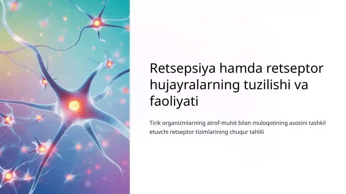 Retsepsiya hamda retseptor hujayralarning tuzilishi va faoliyati