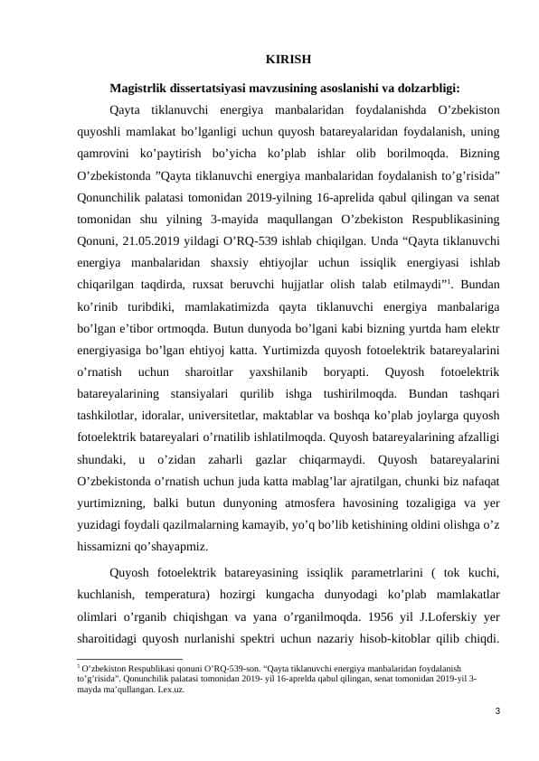 QUYOSH ENERGETIKASINING RIVOJLANISH BOSQICHLARI VA KELAJAKDAGI ISTIQBOLLARI