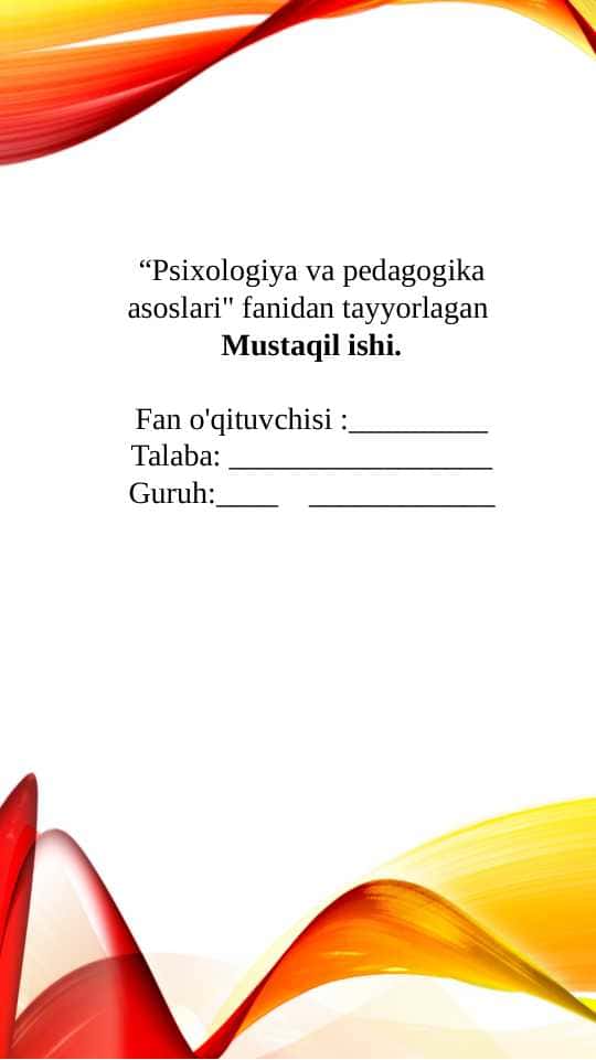 Shaxs psixologiyasi