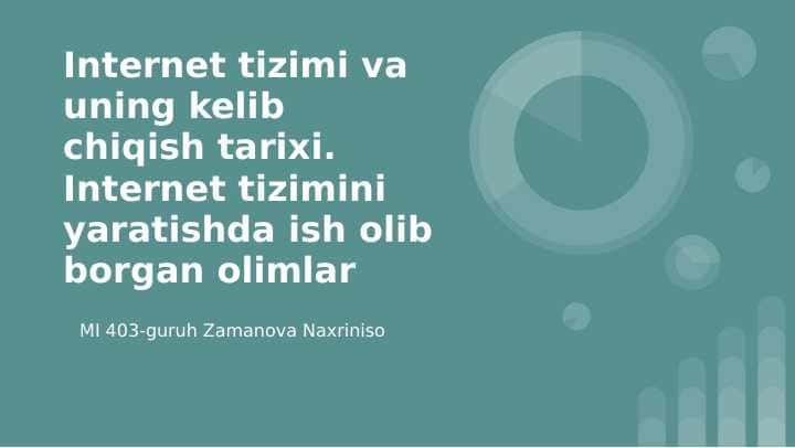 internet tizimi va uning kelib chiqish tarixi