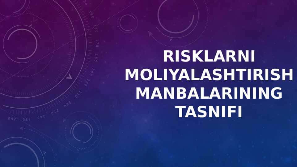 Risklarni moliyalashtirish manbalarining tasnifi