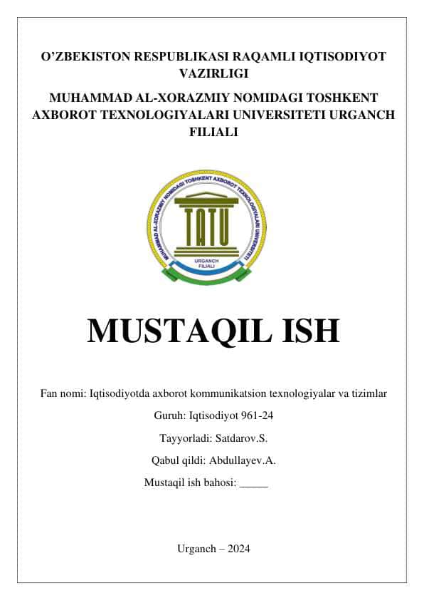 Iqtisodiy axborotlami qayta ishlash jarayonida biznes-tahlil qilish tizimlaridan foydalanish