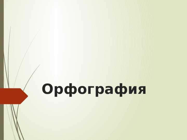 Орфография